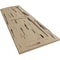 Ekena Millwork Pecky Cypress 2 Equal Flat Panel w/Elliptical Top Faux Wood Shutters, 12"W x 36"H (32" Low Side) SHUFPL12X36PCPR - alternate 10
